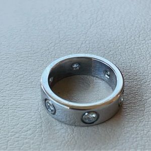 Authentic Cartier Love Ring - 18 Carat White gold Six diamonds